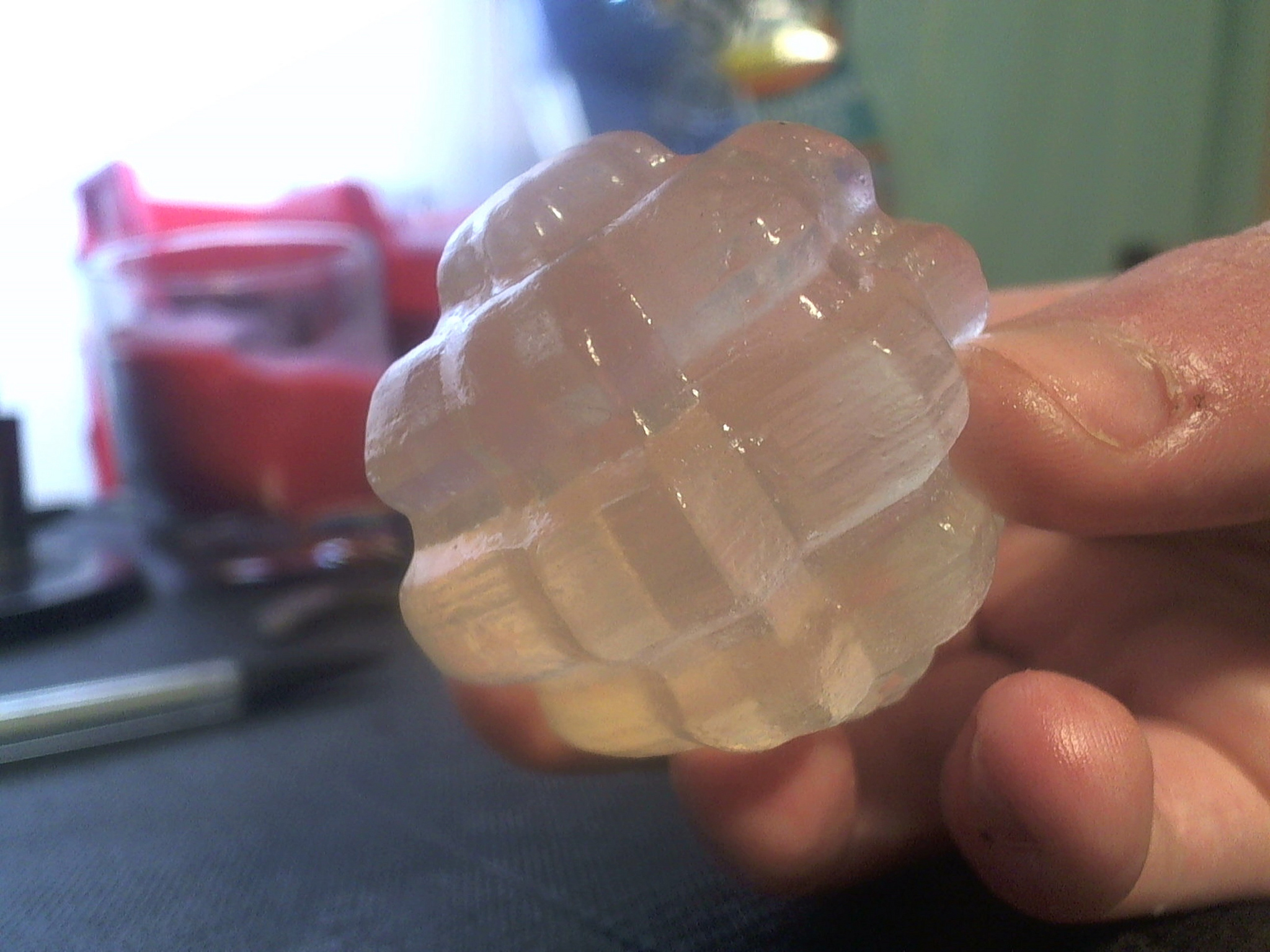 Gelatin casting experiment with 3D-printed mold