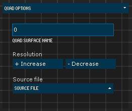 Quad surface options menu