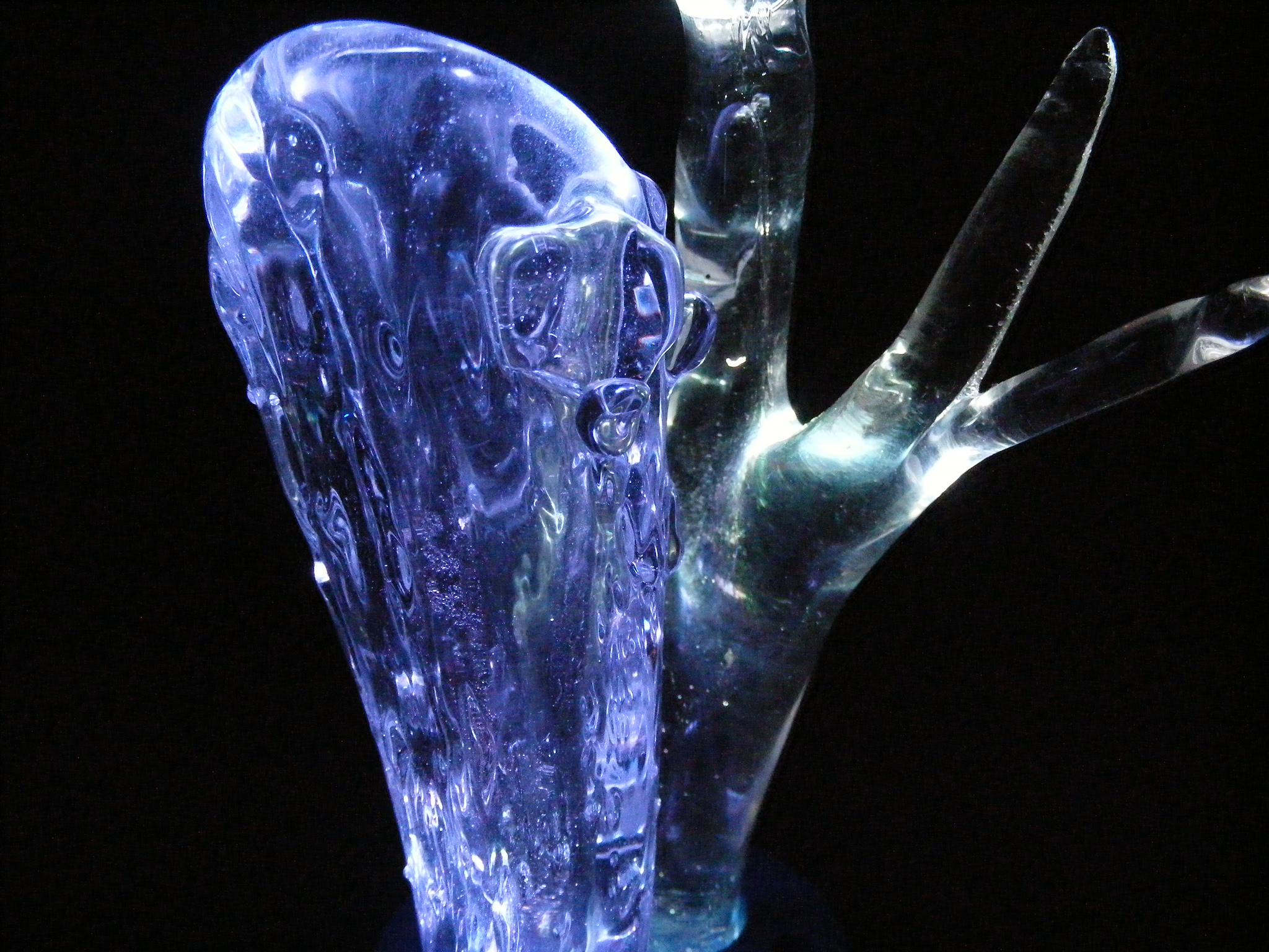 Illuminated glass art commission and Klein bottle gift