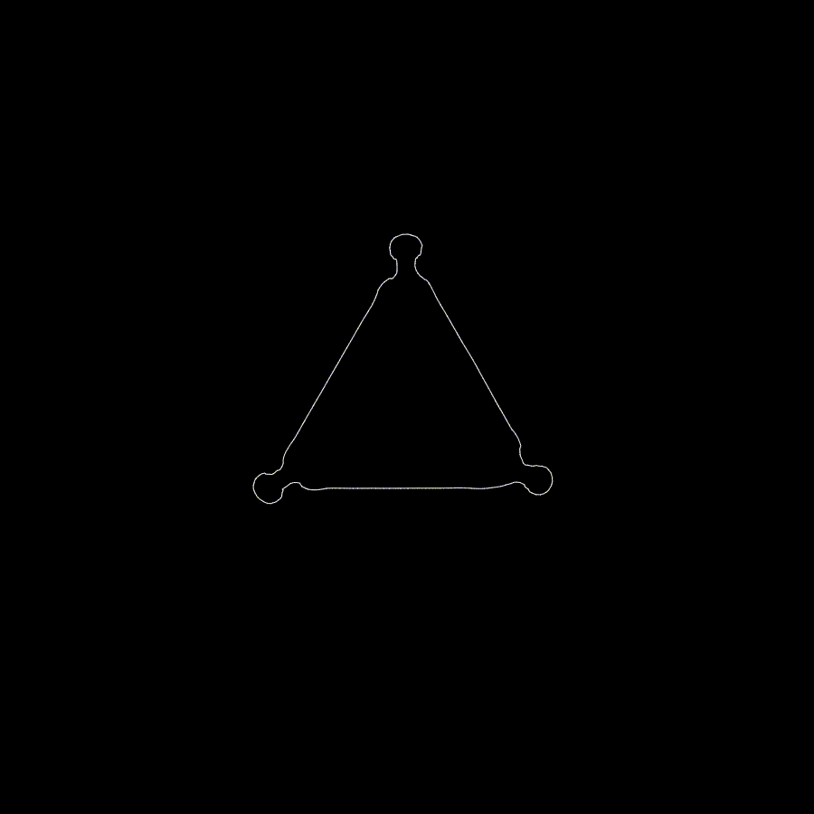 Growth of triangle with inverted colors