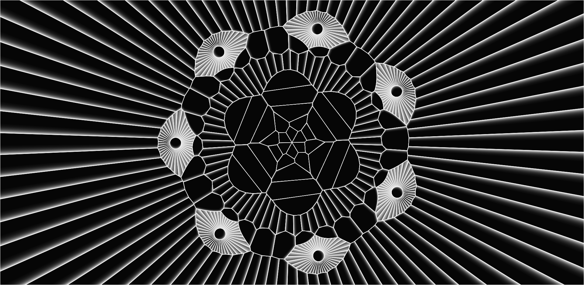 Radial Voronoi diagram experiments in JavaScript